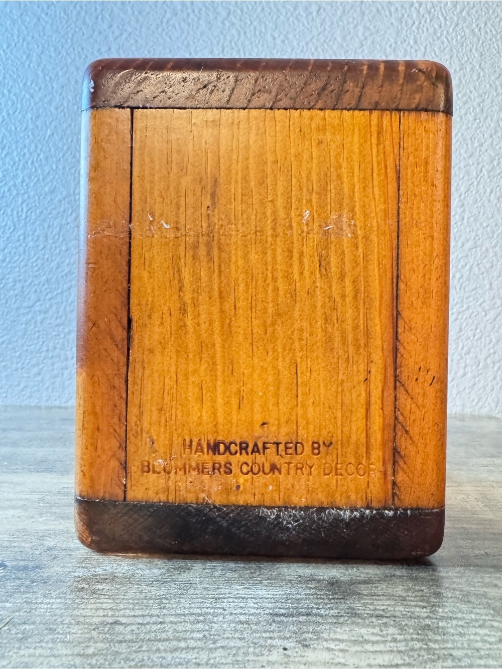 Hand-Painted Rustic Wooden Caddy in Warm Honey Brown by - Picture 10 of 10